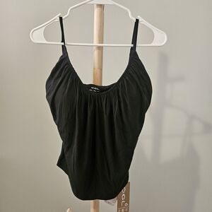 OGL Black Women's Camisole Top,  Built In Bra, Size L (NWT)
